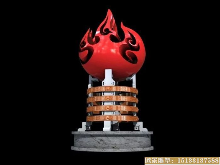 红色火焰雕塑 不锈钢火炬图片 火炬雕塑设计 火炬雕塑施工